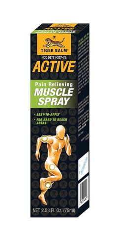 TIGER BALM Active Muscle Spray, 2.53 fl. oz. – Tiger Balm Muscle Rub Spray – Analgesic for Back Discomfort, & More – Relieving for Soreness in Saudi Arabia