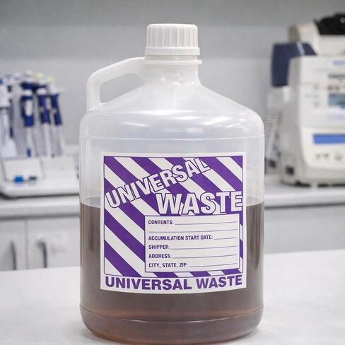 ملصقات نفايات عالمية، مقاس 6 × 6 بوصات، أرجواني/أبيض، فينيل ذاتي اللصق، عبوة من 25 قطعة in Kuwait