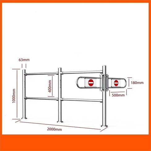 بوابة أمان من الفولاذ المقاوم للصدأ لمحلات السوبر ماركت، درابزين وصول للمشاة مع باب متأرجح للمستودعات والمتاجر in Kuwait