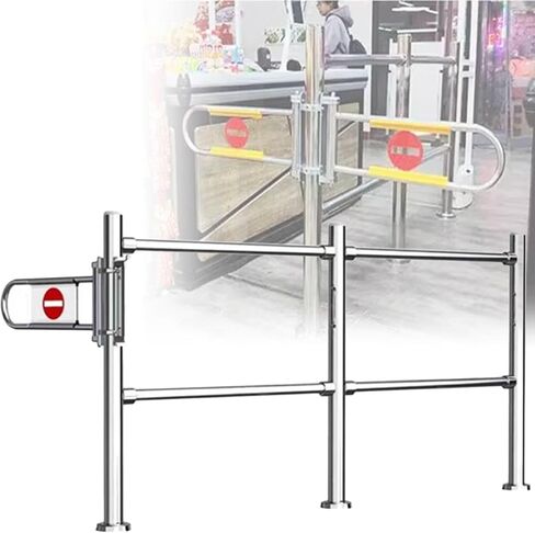 Stainless Steel Safety Gate for Supermarkets Pedestrian Access Guardrail with Swing Door for Stores Warehouses in Saudi Arabia
