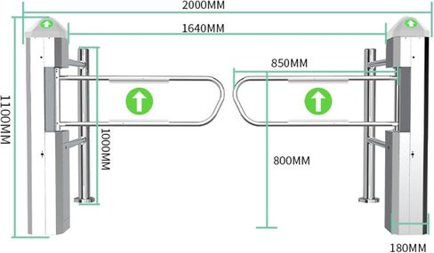 باب دوار تلقائي للمدخل العام مع بوابة متأرجحة للكشف عن الأشعة تحت الحمراء مع مؤشرات LED للوصول في اتجاه واحد in Kuwait