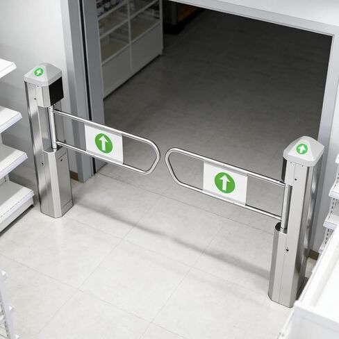 بوابة أمان لمدخل السوبر ماركت، مستشعر ارتداد في اتجاه واحد، باب غلق تلقائي للمستودع، للمتجر in Kuwait