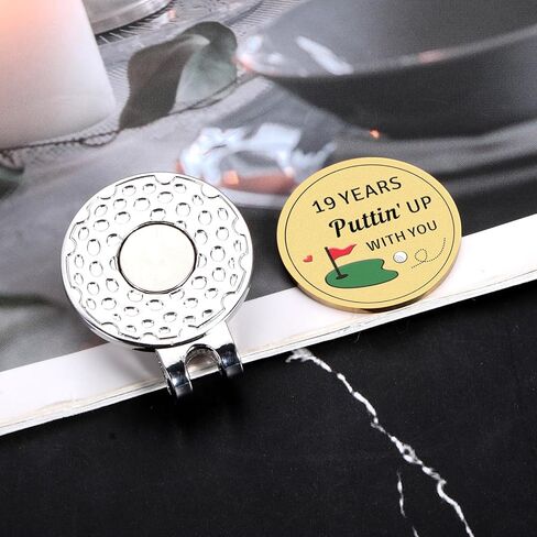 19 Year Anniversay Bronze Gifts for Men Women- Golf Valentines Gift for Him Her, Bronze Gifts 19th Anniversary for Husband Wife, Golfs Ball Marker Hat Clip for Golfers Lovers, Mens Golf Accessories in Saudi Arabia