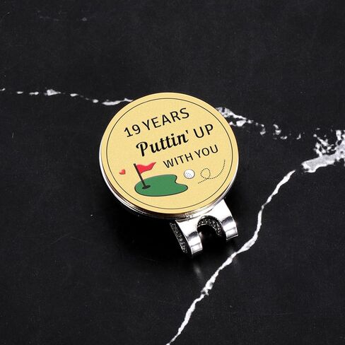 19 Year Anniversay Bronze Gifts for Men Women- Golf Valentines Gift for Him Her, Bronze Gifts 19th Anniversary for Husband Wife, Golfs Ball Marker Hat Clip for Golfers Lovers, Mens Golf Accessories in Saudi Arabia