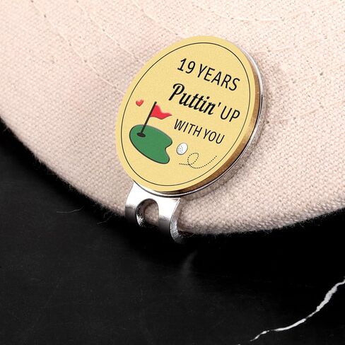 19 Year Anniversay Bronze Gifts for Men Women- Golf Valentines Gift for Him Her, Bronze Gifts 19th Anniversary for Husband Wife, Golfs Ball Marker Hat Clip for Golfers Lovers, Mens Golf Accessories in Saudi Arabia