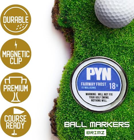 BRIMZ Golf Ball Marker Set – 5 Magnetic Funny Golf Ball Markers with Hat Clip for Convenient Access on The Course in Saudi Arabia