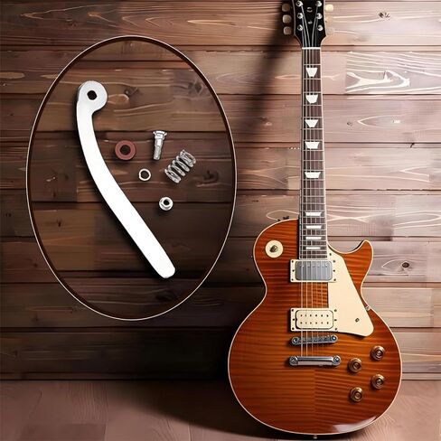 شريط Whammy باللون الفضي مقاس 6.5 بوصة ونظام جسر الاهتزاز - متوافق مع الجيتارات الكهربائية على طراز Bigsby، يتضمن ذراع Tremolo وجوز وزنبرك ومجموعة أدوات (قطعة واحدة) in Kuwait