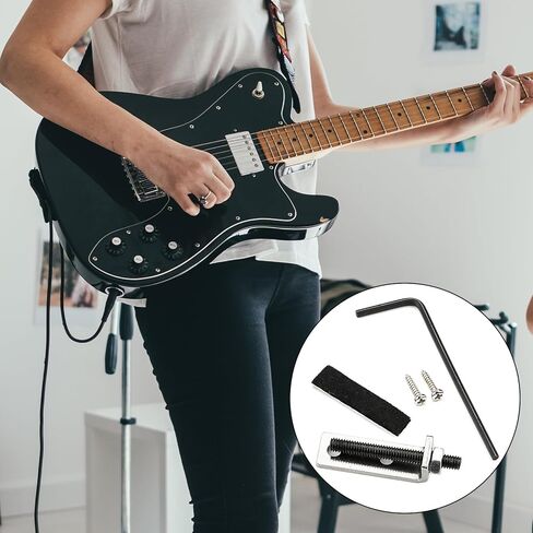 سدادة جسر معدنية من تريمولو مثبتة على شكل جسر جيتار كهربائي، قضيب دعم الآلات الموسيقية المعدنية، أجزاء جيتار، 3.46 × 1.0 × 0.07 سم، كما تظهر الصورة in Kuwait