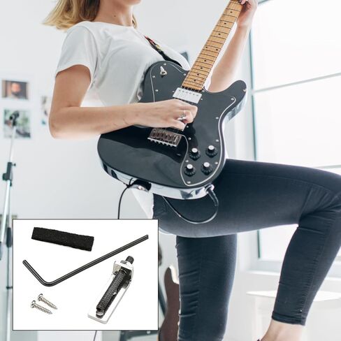 سدادة جسر معدنية من تريمولو مثبتة على شكل جسر جيتار كهربائي، قضيب دعم الآلات الموسيقية المعدنية، أجزاء جيتار، 3.46 × 1.0 × 0.07 سم، كما تظهر الصورة in Kuwait