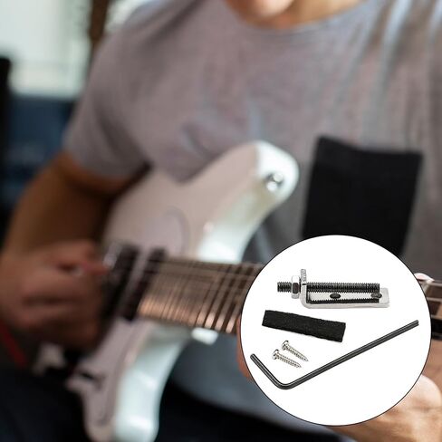سدادة جسر معدنية من تريمولو مثبتة على شكل جسر جيتار كهربائي، قضيب دعم الآلات الموسيقية المعدنية، أجزاء جيتار، 3.46 × 1.0 × 0.07 سم، كما تظهر الصورة in Kuwait