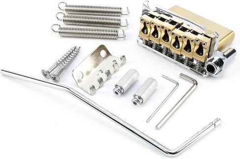 10.8mm Electric Guitar Bridge Chrome 2 Point tremolo bridge Brass Saddles Block Stainless Steel Plate Electric Guitar Bridge 6 String Start Stratocaster in Saudi Arabia