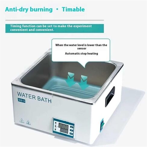 حمام مائي للمختبر الرقمي، حمام مائي ترموستاتي رقمي بقدرة 300 وات، وعاء تسخين RT-100 درجة مئوية، سعة 3 لتر، وظيفة مقاومة الحرق والتوقيت الجاف، التحكم في درجة الحرارة PID، للمواد الكيميائية والبيولوجية in Kuwait
