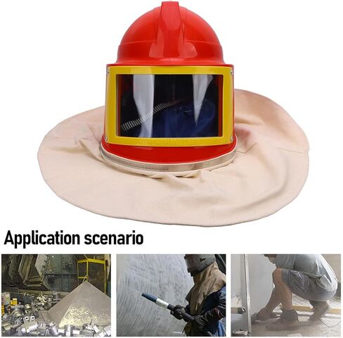 YWBL-WH Helmet with Shoulder Protector, ABS Material, Airflow Control, Enhanced Visibility, for Sandblasting and Harsh Construction Work in Saudi Arabia
