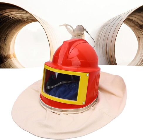 YWBL-WH Helmet with Shoulder Protector, ABS Material, Airflow Control, Enhanced Visibility, for Sandblasting and Harsh Construction Work in Saudi Arabia