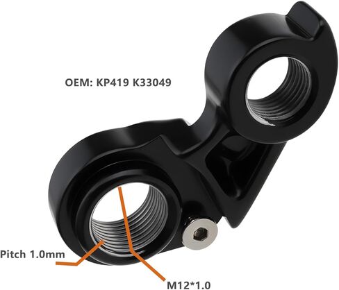 مجموعة واحدة من شماعات ترس الدراجة السوداء مع مسامير KP419 K33049 M12x1.0 متوافقة مع Cannondale Slate Synapse Topstone in Saudi Arabia