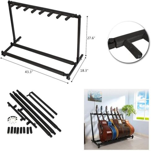 7-حامل جيتار قابل للطي - حامل متعدد الآلات للجيتار الصوتي والكهربائي والباس in Kuwait