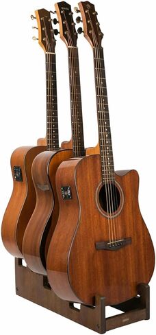 Geetery Wooden Guitar Stand 3-holder for Multiple Guitars Wood Guitar Display Rack Space-saving for Home, Studio, Stage in Saudi Arabia