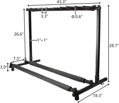 Folding Guitar Stand Holder Rack, Space Saving Guitar Display Stand Display for 9 Guitars, Multi Instrument Stand for Electric, Acoustic, Bass, Universal Instrument Stand for Guitars and Ukuleles in Saudi Arabia