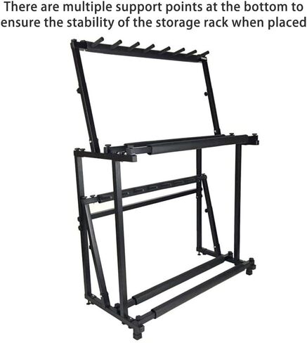 2-Tier Tennis Racquet Storage Rack, Tennis Racket Holder, Height Adjustable, Floor Standing Large Storage Rack for Tennis Racket/Badminton Racquet/Violins/Guitars in Saudi Arabia