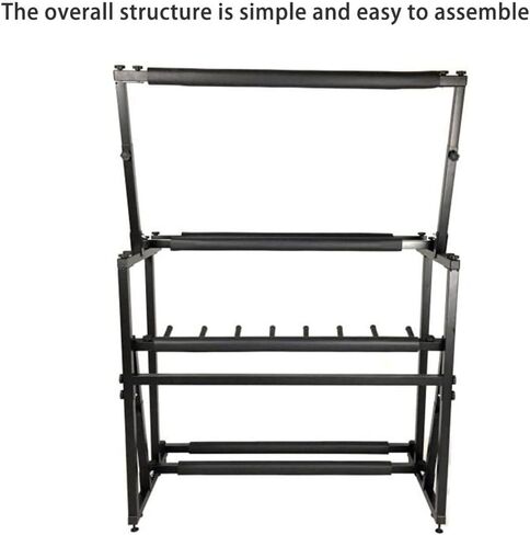 2-Tier Tennis Racquet Storage Rack, Tennis Racket Holder, Height Adjustable, Floor Standing Large Storage Rack for Tennis Racket/Badminton Racquet/Violins/Guitars in Saudi Arabia
