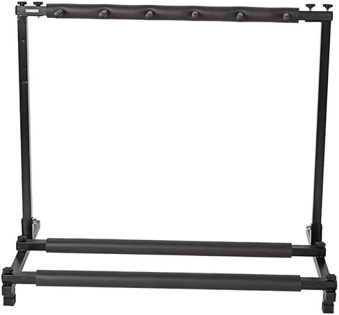 حامل جيتار قابل للطي مكون من 5 أوتار - حامل جيتار أسود عالي التحمل للقيثارات الصوتية والكهربائية والباس - حامل عرض في الاستوديو والمنزل مع حشوة مضادة للانزلاق in Kuwait