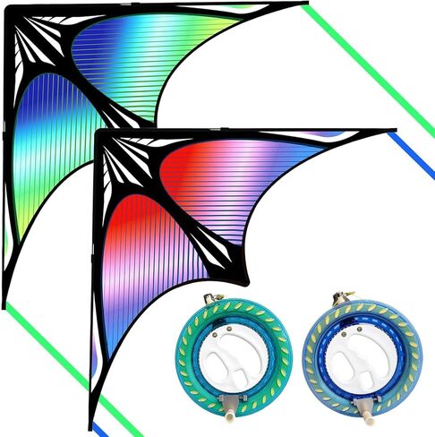 Large Beach Kite and Reel Winder with 650ft String for Kids and Adults, Single Line Kite, Extremely Easy to Fly for Beginners in Kuwait