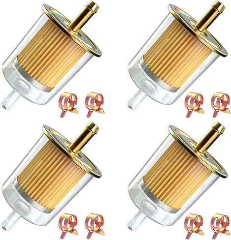 smseace 4pcs 5/16" Inline Fuel Filter with 8pcs Hose Clamp used for motorcycles, car, trucks universal fuel filters in Kuwait