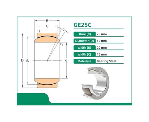 1 قطعة GE25C 25x42x20x16GE 25 محمل كروي شعاعي عادي in Saudi Arabia