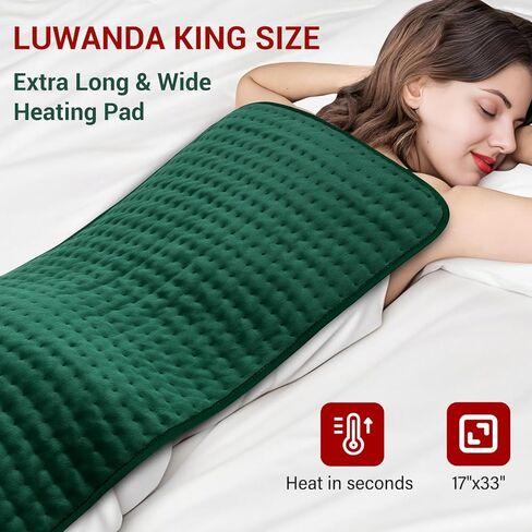 XXXL Heating Pad for Back, Birthday Mother’s Day Gifts for Mom Women Dad Men, Extra Large Heating Pads for Period Cramps Shoulder Neck Legs Knee Joint Pain Relief, 17"x33" King Size Heat Pad, Auto Off in Saudi Arabia