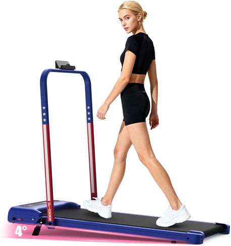 جهاز مشي Yagud للمشي مع ميل للمكتب المنزلي، جهاز مشي محمول تحت المكتب مع جهاز تحكم عن بعد وشاشة LED، جهاز جري للمشي والركض (أسود) (أزرق) in Kuwait