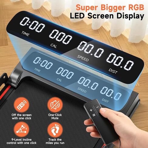 Walking Pad Treadmill for Home Small, 3-in-1 Walking Pad with Handle Bar, 9% Incline Under Desk Treadmill with 300lbs Capacity in Saudi Arabia
