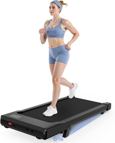 Walking Pad,6% Walking Pad with Incline,No-Assembly Walking pad Treadmill with APP and Remote Control,LED Display,2.5 HP Quiet Under Desk Treadmills,300 lbs Capacity in Saudi Arabia