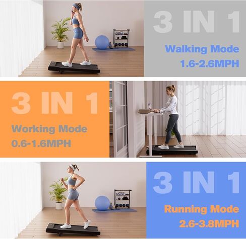 Walking Pad,6% Walking Pad with Incline,No-Assembly Walking pad Treadmill with APP and Remote Control,LED Display,2.5 HP Quiet Under Desk Treadmills,300 lbs Capacity in Saudi Arabia