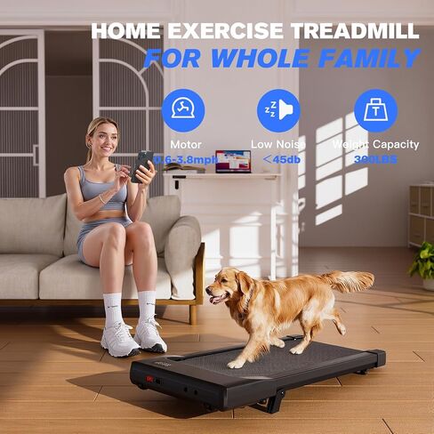 Walking Pad,6% Walking Pad with Incline,No-Assembly Walking pad Treadmill with APP and Remote Control,LED Display,2.5 HP Quiet Under Desk Treadmills,300 lbs Capacity in Saudi Arabia
