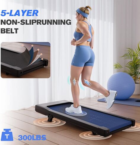 Walking Pad,6% Walking Pad with Incline,No-Assembly Walking pad Treadmill with APP and Remote Control,LED Display,2.5 HP Quiet Under Desk Treadmills,300 lbs Capacity in Saudi Arabia