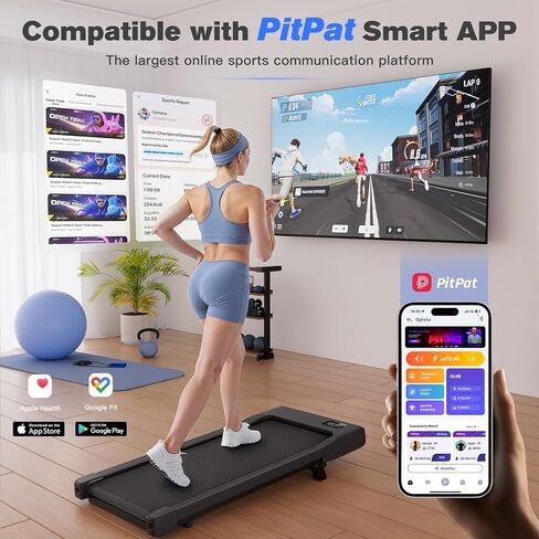 Walking Pad,6% Walking Pad with Incline,No-Assembly Walking pad Treadmill with APP and Remote Control,LED Display,2.5 HP Quiet Under Desk Treadmills,300 lbs Capacity in Saudi Arabia