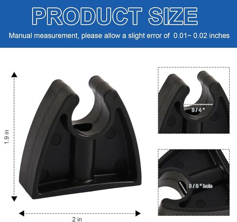 مشبك تخزين ضوء عمود القارب يحمل بشكل موثوق أعمدة إضاءة 3/4 بوصة، دعامة تخزين قضيب مرساة القارب مناسبة لتخزين القطب 7571L7 من Attwood، حامل مشبك بحري لأعمدة الإضاءة الصارمة والملاحة - 4 عبوات in Kuwait