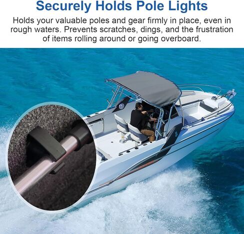 مشبك تخزين ضوء عمود القارب يحمل بشكل موثوق أعمدة إضاءة 3/4 بوصة، دعامة تخزين قضيب مرساة القارب مناسبة لتخزين القطب 7571L7 من Attwood، حامل مشبك بحري لأعمدة الإضاءة الصارمة والملاحة - 4 عبوات in Kuwait