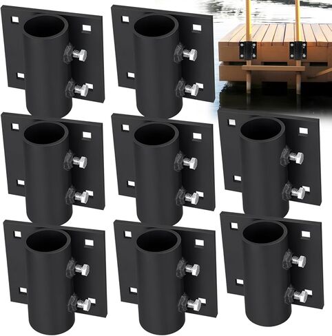 folosem Dock Brackets Hardware,Floating Dock Posts Hardware Holder Sleeve for Pipe Pole Stationary Galvanized 5×5",with Adjustable Mounting Screws in Saudi Arabia