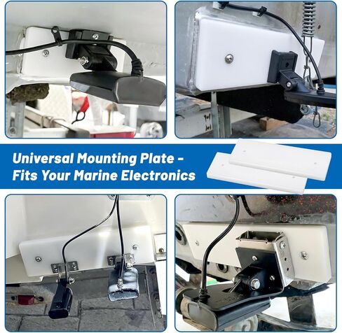 لوحة تركيب محول الطاقة مع براغي، مجموعة أدوات لوحة تركيب محول الطاقة المقاومة للأشعة فوق البنفسجية، وسادة عرضية للقارب من الدرجة البحرية لمكتشف الأسماك والسونار 12 بوصة × 3.5 بوصة × 0.75 بوصة in Kuwait