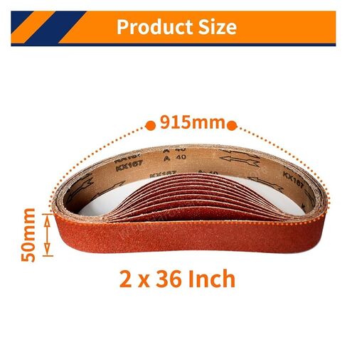 10PCS 915 * 50mm Sander Belts, 40-1000 Grits Sanding Belt Metal Polishing Sandpaper for Belt Sander Abrasive Tool(80) in Saudi Arabia