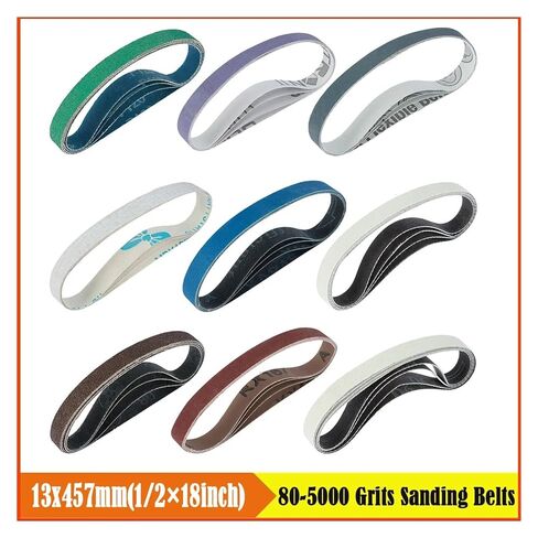 36PCS 13x457mm Sanding Belts 80-5000 Grits Belt Sander Sandpapers Abrasive for Grinding Metal Wood Rust Removal in Kuwait