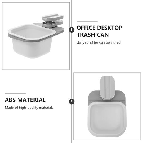 VOSAREA Mini Desk Trash Can: Small Garbage Bin for Desktop — Tiny Waste Basket & Tabletop Trashcan Bin for Office & Kitchen Countertop Decor (White Grey) in Saudi Arabia