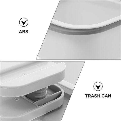 VOSAREA Mini Desk Trash Can: Small Garbage Bin for Desktop — Tiny Waste Basket & Tabletop Trashcan Bin for Office & Kitchen Countertop Decor (White Grey) in Saudi Arabia
