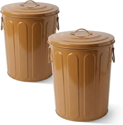 علبة قمامة معدنية صغيرة من بليكسون سعة 5 جالون مع غطاء دلو من الصلب المجلفن في الهواء الطلق مع غطاء سعة 5 جالون لتخزين طعام الكلاب وحاوية تخزين بذور الطيور والقوارض والحيوانات الأليفة، أخضر in Kuwait