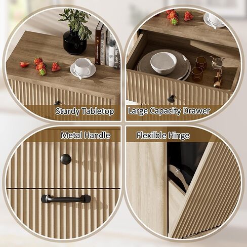 Spurgehom 13 Gallons Tilt Out Trash Can Cabinet Freestanding Kitchen Trash Can Modern Hidden Garbage Recycling Cabinets with Hideaway Drawer Pet Proof Trash Can Holder for Kitchen, Natural in Saudi Arabia