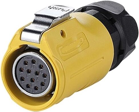 LP-20 female male waterproof aviation socket 12-pin yellow reverse IP68 connector UL(Flange public seat) in Kuwait