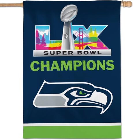 WinCraft Seattle Seahawks Super Bowl LX Champions Double-Sided 28" x 40" Vertical Banner in Saudi Arabia