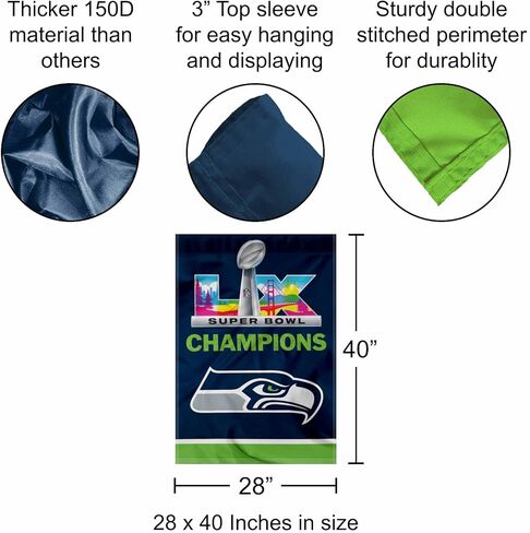 WinCraft Seattle Seahawks Super Bowl LX Champions Double-Sided 28" x 40" Vertical Banner in Saudi Arabia