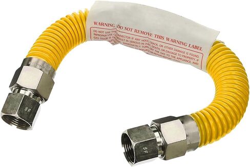 HIGHCRAFT 12 Inch Gas Connector with Fittings, Yellow Coated Gas Connector, 1/2" OD, 3/8" FIP x 3/8" FIP Connection in Saudi Arabia